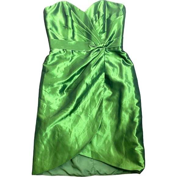 Alfred Angelo Green Strapless Formal Cocktail Holiday Prom Short Dress Size 2 - Picture 5 of 14